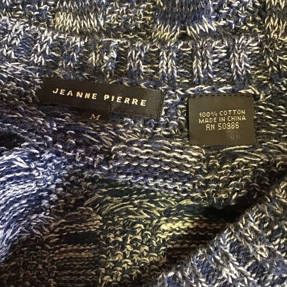 Blue striped oversized cable knit sweater - Picture 2 of 10
